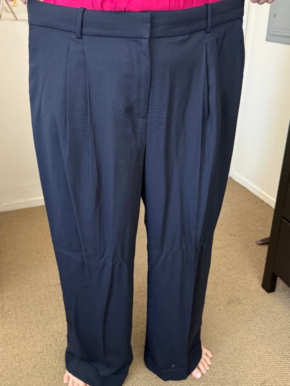 J Crew Essential Wide Leg Pant Italian Wool Navy